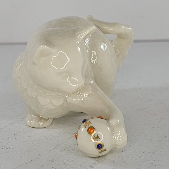 Lenox China Jewels Collection Cat Kitten Playing With Ball Figurine - Picture 3 of 8